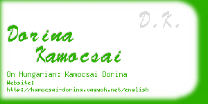 dorina kamocsai business card